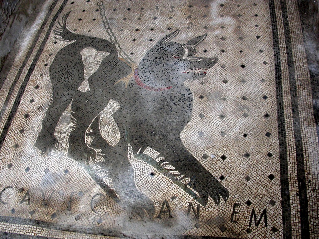 Ruínas da Antiga Pompeia. Cave Canem