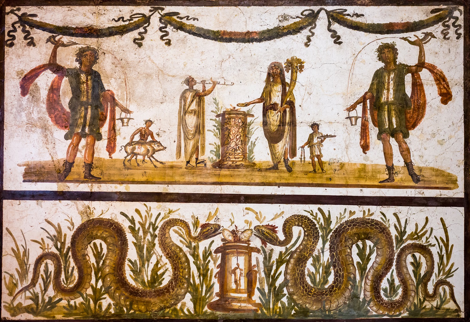 Afresco representando um lararium, Museu Arqueológico Nacional de Nápoles