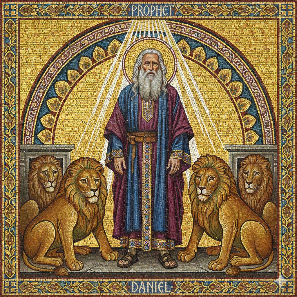 Imagem criada com Inteligência Artificial representando Daniel na cova dos leões
